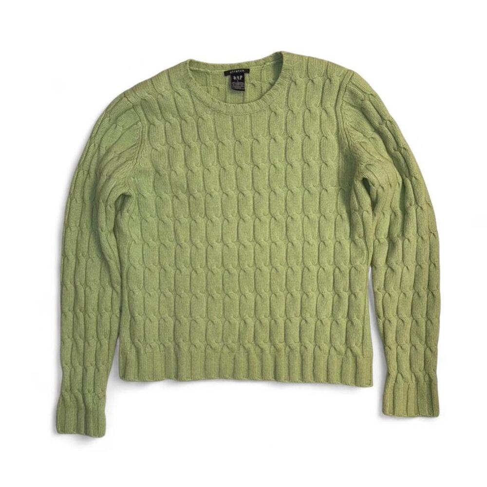 vtg 90s y2k preppy grandmacore cableknit wool sweater spring